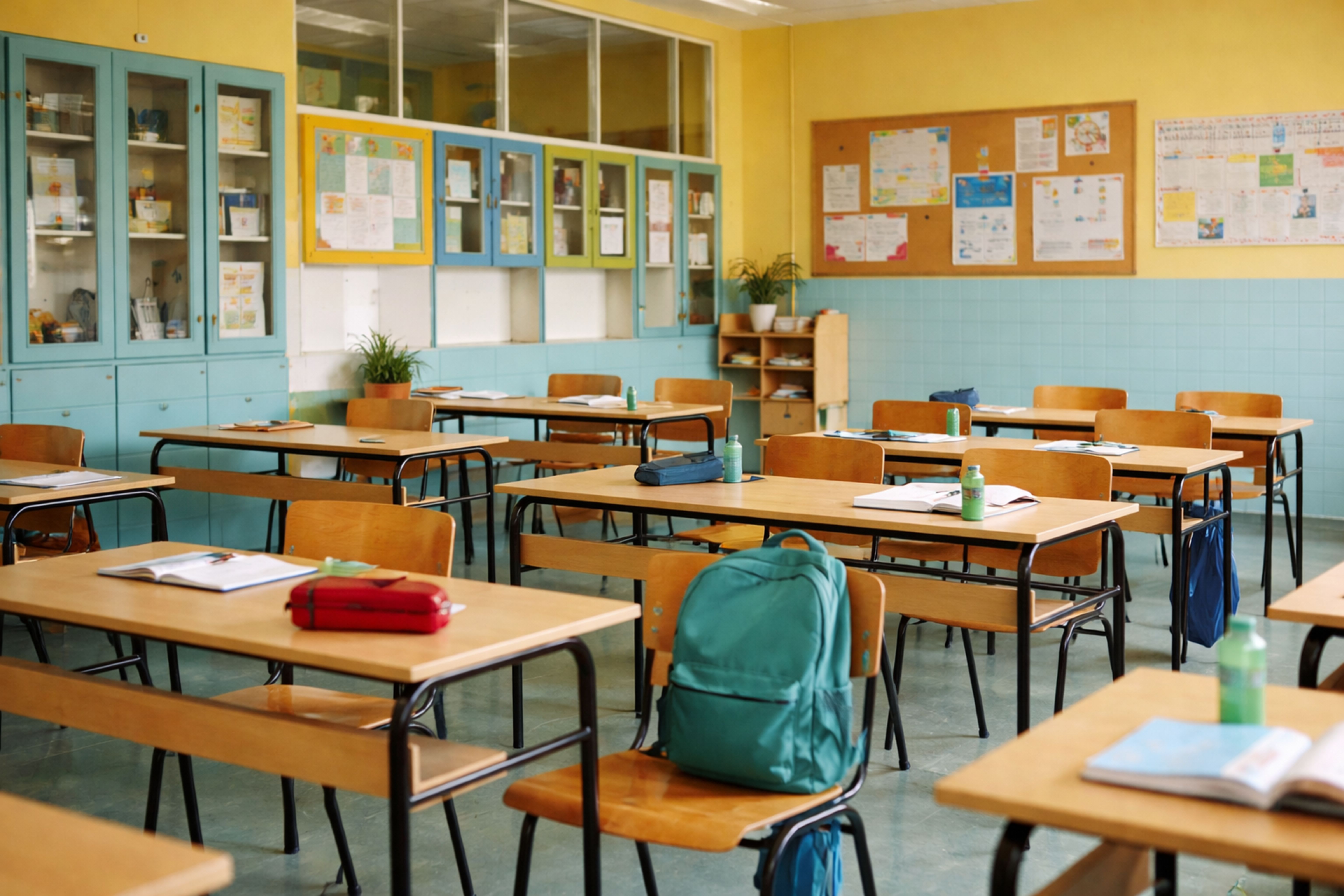 An empty primary school classroom