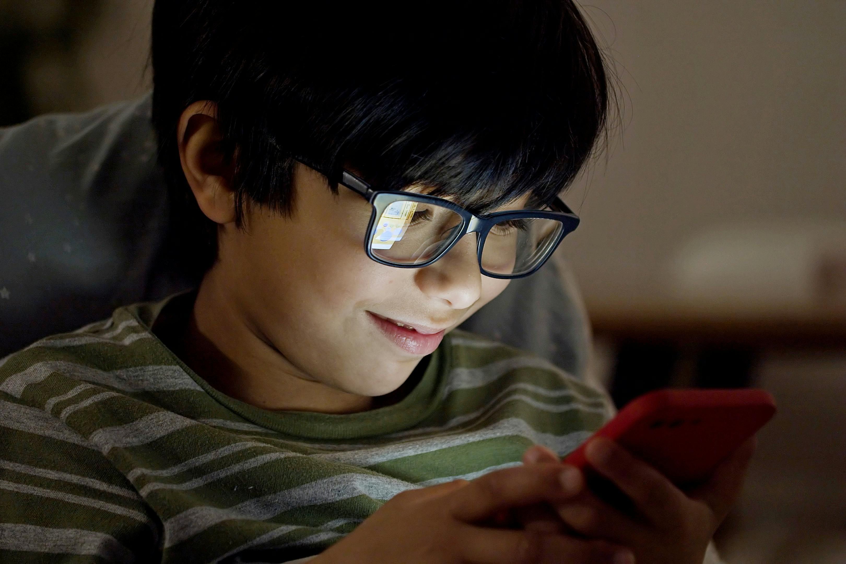 Parent and child using a device together